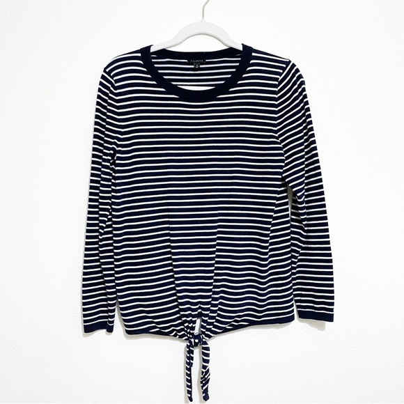 Talbots Sweaters - Talbots Tie Front Lightweight Striped Sweater Size S